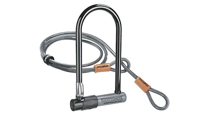 Kryptonite New-U KryptoLok Series 2 Standard Bicycle U Lock with 4ft Flex Bike Cable