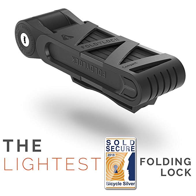 FOLDYLOCK Compact Bike Lock | Extreme Bike Lock - Heavy Duty Bicycle Security Chain Lock Steel Bars| Carrying Case Included| Unfolds to 85cm / 33.5” | Weight 2.2lb