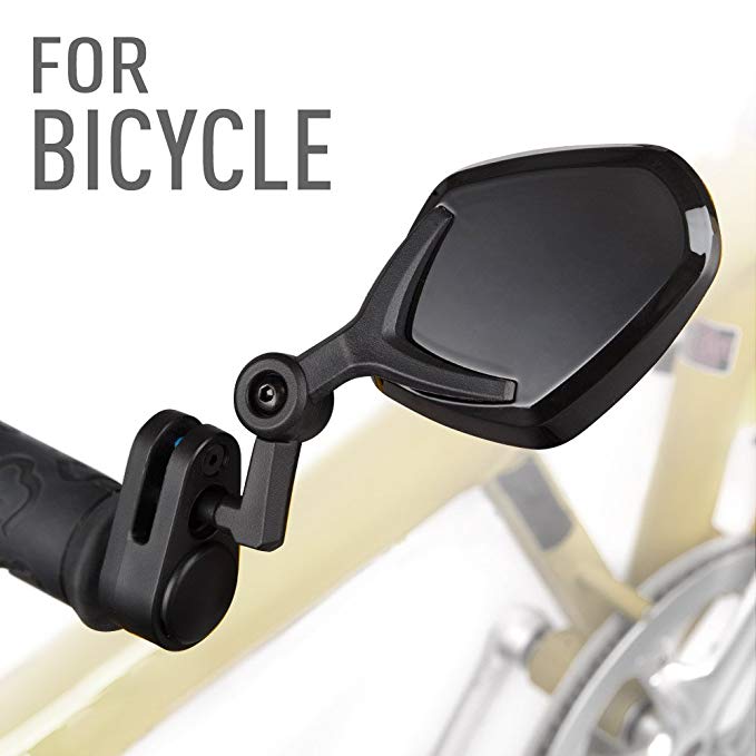 KiWAV Magazi Bar End Mirrors Petal Glossy Black for Bcycle Handlebar 7/8