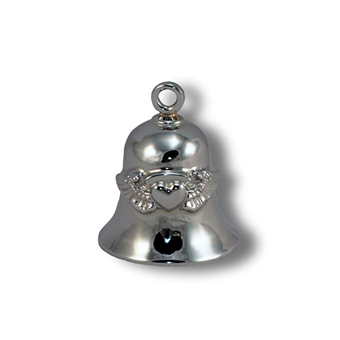 Angel Wings w/Heart, Chrome Plated Brass Ride Bell #CB26