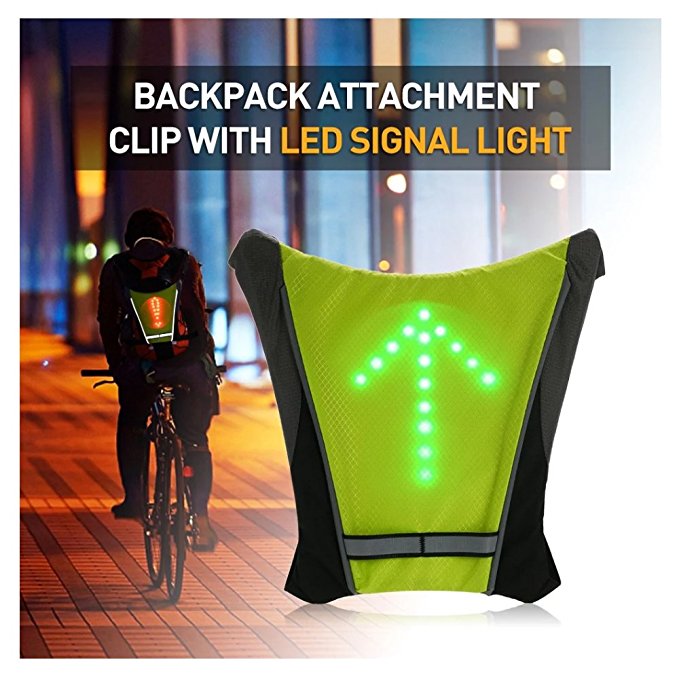 FANCYWING LED Cycling Saddle Bag/Backpack Widget w/Remote Control Reflective Turn Signal Direction Indicator - Waterproof, Safe for Bicycle