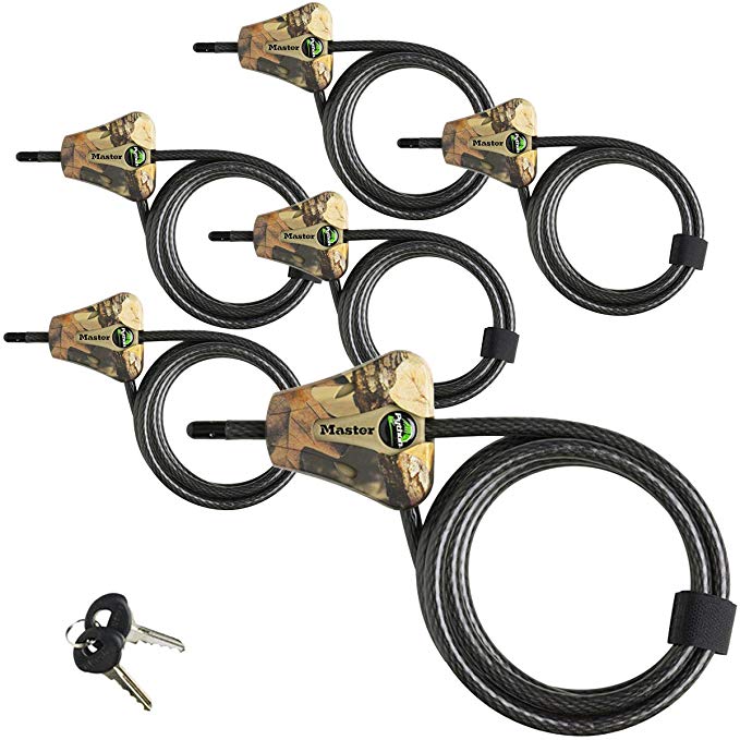 Master Lock Python Trail Camera Adjustable Camouflage Cable Locks 8418KA-6 CAMO 6-Pack