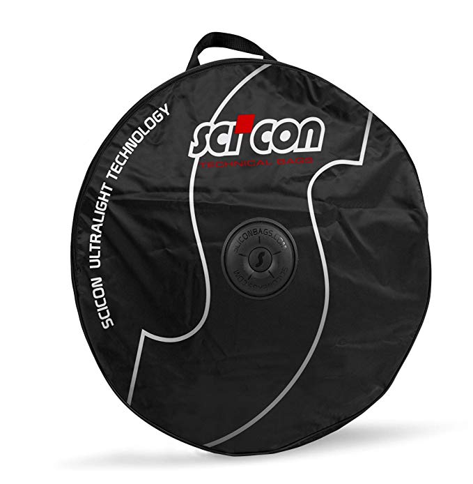 SCICON Bags - Single Wheel Bag - Black - Heavy Duty Nylon Travel Bag for Single Bike Wheel Travel - for 26”, 650b, 650c, 700c Wheels