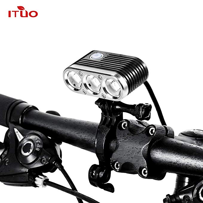 ITUO LED Bicycle Headlight, 2300 Lumen Bike Front Light, Rechargeable Helmet Bike Light with Remote Control,Wiz-XP3(Updated Version)