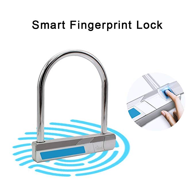 Tinkux Bluetooth Smart U Lock Biometric Fingerprint Identification Technology Zinc Alloy Body Bike/EBike/Motorcycle/Office/Travel/Outdoor