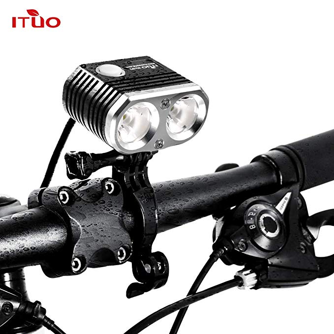 ITUO Led Bike Headlight, Super Bright 1500 Lumens Bike Front Light with Battery Pack and Remote Control,Wiz-XP2 (Updated Version)