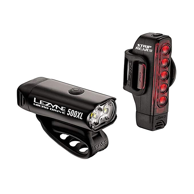 Lezyne Micro Drive 500XL Bicycle LED Headlight/Strip Drive Tail Light Pair