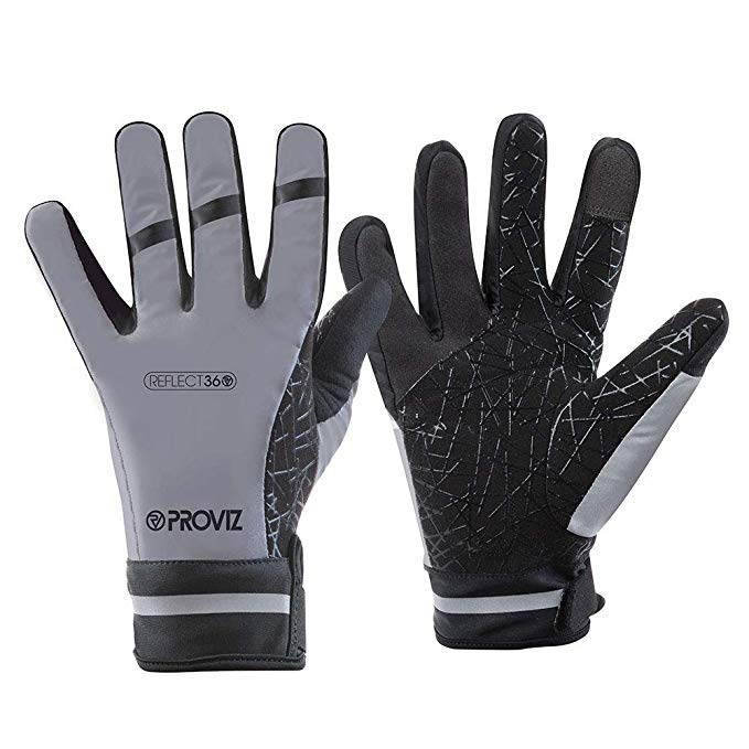 Proviz Reflect360 100% Reflective & Waterproof Cycling Gloves - Touchscreen Compatibility,