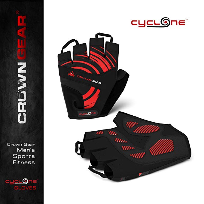 Cyclone Men’s Biking Cycling Gloves - Performance Mountain Dirt Bike and Cycle Gloves with Adjustable Wrist Closure and Pull-Off Tapes